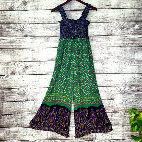 URBAN OUTFITTERS | Culotte Boho Printed Smocked Jumpsuit S - Picture 5 of 12